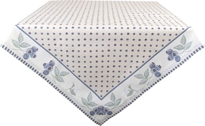 Clayre & Eef Tafelkleed 130x180 cm Beige Blauw Katoen Bos Dieren Herfst
