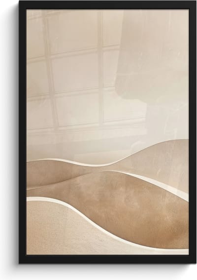 Poster in lijst - Fotolijst 40x60 cm - Posters - Beige - Natuur - Abstract - Modern - Posterlijst zwart - Decoratie - Wanddecoratie woonkamer - Muurdecoratie slaapkamer