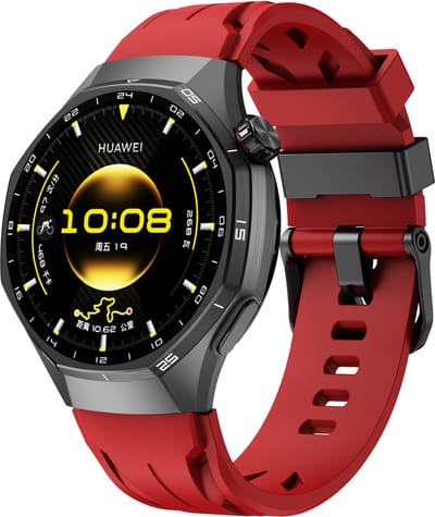 Stravo 20mm Siliconen Sportbandje – Sportief Racing Design – Geschikt voor Samsung Galaxy Watch 7 (40/44mm) / 6 (Classic) / 5 (Pro) / 4 (Classic) / FE – Voor Garmin Vivoactive 5 / Venu Sq 2 / Forerunner 245 / Vivomove – Rood