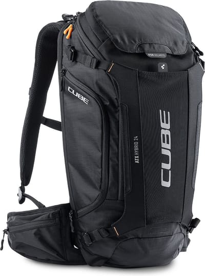 Cube Backpack ATX Hybrid 24 - 24 L - H46 x B30 x D18 cm - Rugzak waterafstotend - Rugtas Fiets - Zwart