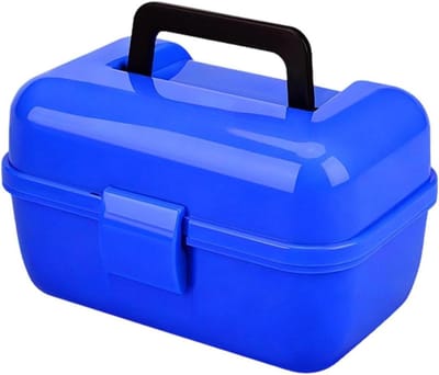 Visgerei Box - Aas Organizer - Vissen Opslag - Dubbellaags Ontwerp - 25 x 20.3 x 13.9 cm - Blauw