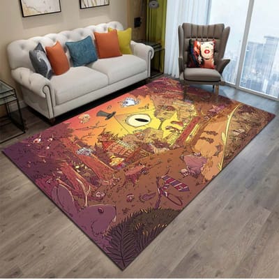Gravity Falls Cartoon Patroon Kamer Tapijt Vloerkleed voor Huis Woonkamer Slaapkamer Bank Decor Kinderen Speelruimte Vloerkleed Antislip Vloermat Cadeau 60*90cm