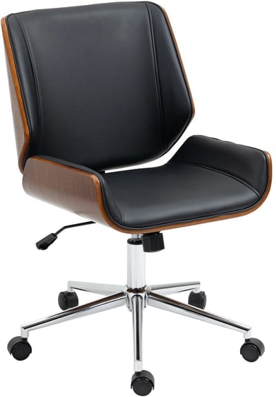 MakkelijkMooi Vergaderstoel - Bureaustoel - Hoogte Verstelbaar - Kantelfunctie - Populierenhout Details Comfort & Design Zwart