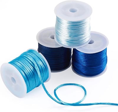 Koord 2mm - satijnnylon - blauw - ideaal voor sieraden maken - SnelShoppen