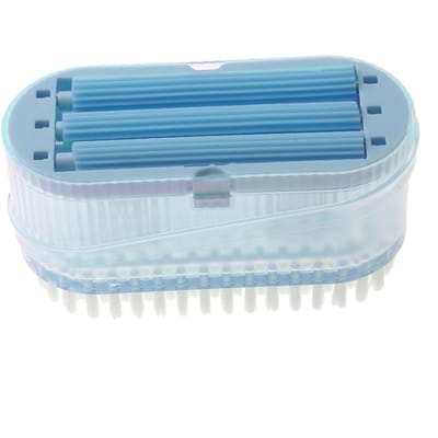 Multifunctionele Zeepdoos Badkamer Roller Borstel Type Zeepbak Houder Wasmiddel Zeep Afvoerdoos Antislip Schuimvormer Voor Wassen blauw