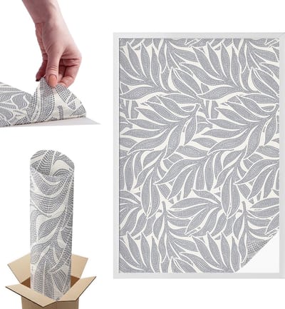 Tulup Raamfolie Anti inkijk - Bladdruppels Anti inkijk Raamfolie - 100x146 cm - Grijs Raamfolie Tegen inkijk - Zelfklevende Anti inkijk Folie Glas in Lood - Voor de woonkamer, slaapkamer en kantoor - Zonwerende Raamfolie Glas in Lood