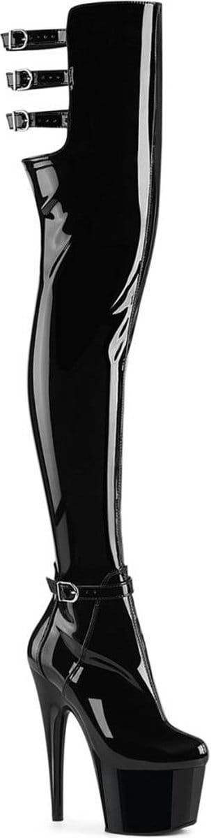 Pleaser - ADORE-3055 Plateau Overknee Laarzen - US 5 - 35 Shoes - Zwart