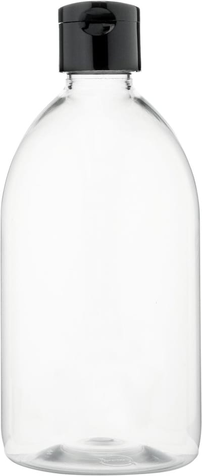 Lege plastic fles 500 ml PET transparant - met witte ribbeldop - set van 10 stuks - navulbaar - Leeg