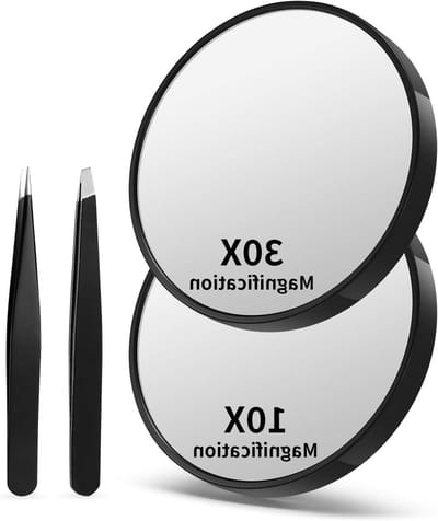 Vergrootspiegels - Make-up spiegel Cosmeticaspiegel - Gedetailleerde Make-up - 10X en 30X Vergroting - 35 inch - Zwart