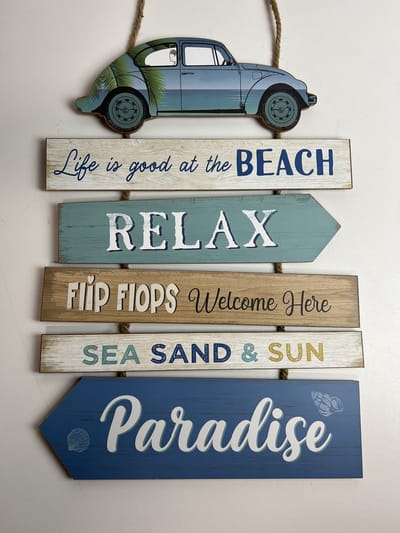Tuin/Tekstbord kever look “relax”