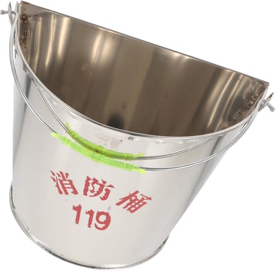 Noodzandemmer Roestvrijstaal - Brandblusser Emmer - Brandpreventie Thuis - Halfrond Ontwerp - 27.5x21cm - Zilver
