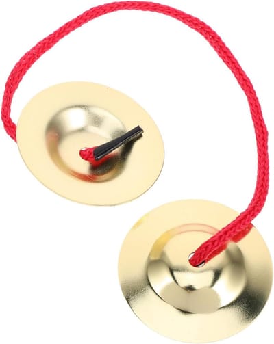 Speelgoed cimbalen - Handbekkens instrument - Muziek leren spelen - Veilig metaal - 5 cm - Goud