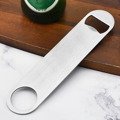 Roestvrij Staal Eenvoudig Ontwerp Ovaal Bier Frisdrank Zilverkleurige Flesopener voor Huis Keuken Bar Buitengebruik