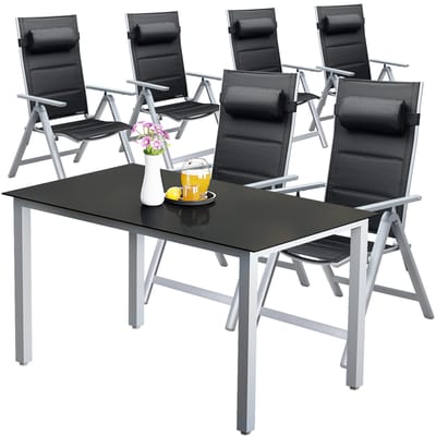 Casaria Tuinset Bern - 7-delig Aluminium - Zilver