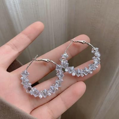 Série Coréenne Luxe Léger Sentiment Avancé Boucles d'Oreilles Super Brillantes Pour Femmes Bijoux argenté