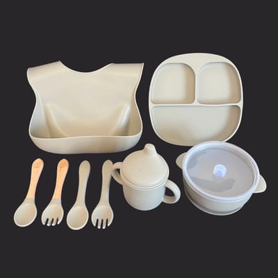 TSD goods – Siliconen Servies Baby en Kind – Onbreekbaar – Kraamcadeau – Set 8 stuks – Groen