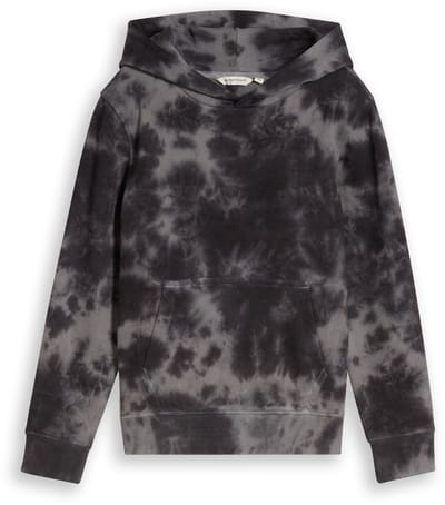 Tom Tailor - Hoodie met batikpatroon - Maat 152 - dark grey tie dye