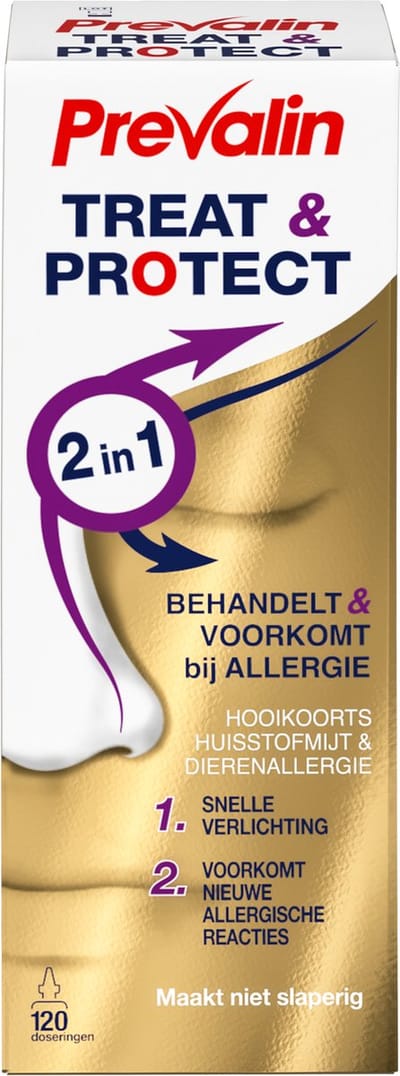 Prevalin Treat & Protect Neusspray - behandelt & voorkomt bij hooikoorts, huisstofmijt en dierenallergie - 15 ml
