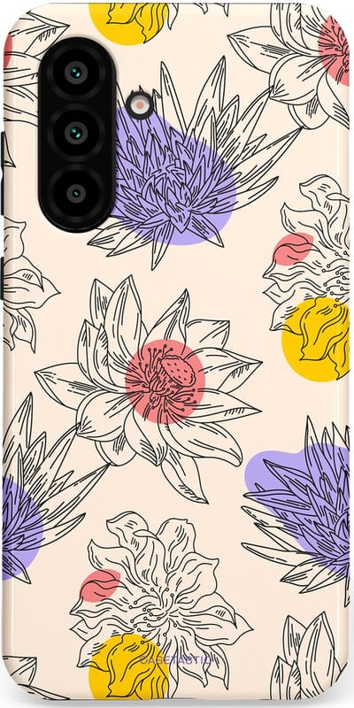 Casetastic Hoesje Geschikt voor Samsung A56 / A36 - Stijlvolle Beschermende Duo-layer Case - Bloemenschets