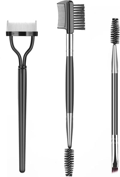 Famanu – Wenkbrauwkam en wimperscheider set voor precisie styling, 3 stuks, met spoolie borstel