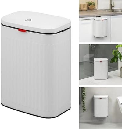 Grote Afvalemmer Met Glijden Deksel Voor Keuken en Badkamer - 8 Liter