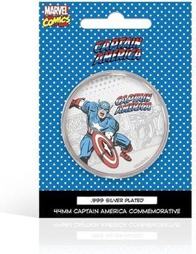 MARVEL - CAPTAIN AMERICA .999 SILVER PLATED MUNT