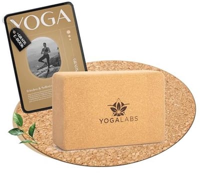 Premium yogablok set van duurzame natuurlijke kurk - Antislip yogablokken voor meditatie en stretching