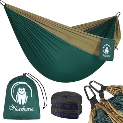 Hangmat voor 2 personen - Ultralichte, ademende buitenhangmat met draagkracht van 300 kg - Perfect voor camping, tuin en strand