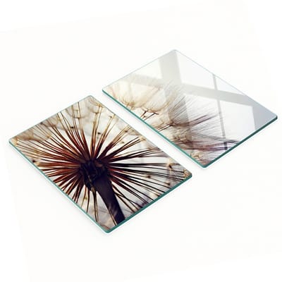 Multifunctionele decoratieve glazen keukenplanken met paardenbloemmotief, 2x40x52 cm