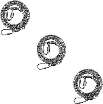 Papegaai Voet Ketting - Vogel Enkelband - Vogel Training - Roestvrij Staal - 3 Stuks - Zilver