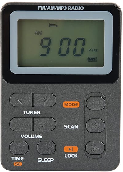 Draagbare AM/FM Radio met Oplaadbare Batterij en Koptelefoon