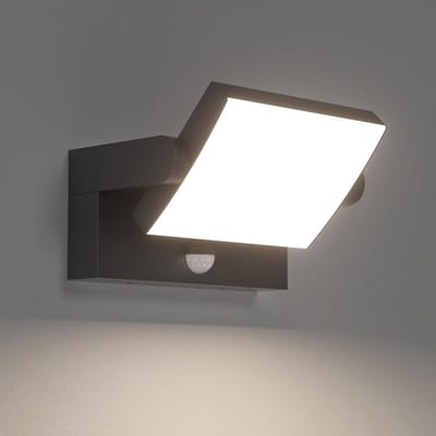 Moderne 24W LED Wandlamp met Bewegingsmelder voor Binnen en Buiten - IP65 - Tuinverlichting - Zwart