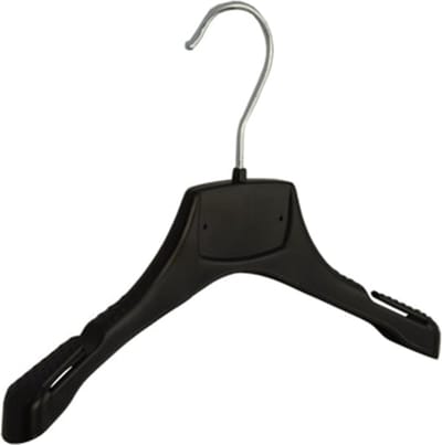 De Kledinghanger Gigant - Mantelhanger - Kostuumhanger - Jassenhanger - Kinderen - MRA28 - 50 Stuks - Kunststof - Zwart - Gebogen Model - Schouderverbreding 2,2 cm - Rokinkepingen - 28 cm - Kinderhanger - Kledinghanger - Kleerhanger - MRA-Serie