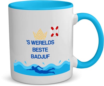 Akyol - badjuf cadeau - koffiemok - theemok - blauw - Badjuf - badjuffen en badmeesters - - cadeau badjuf - zwemmen - zwemdiploma - cadeau - kado - gift - geschenk - moederdag - lifeguard - 350 ML inhoud