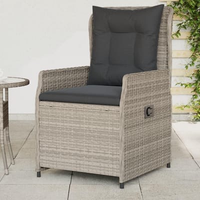 Tuinstoelen, set van 2, verstelbaar, van polyrotan, balkonstoel, verstelbare rugleuning, terrasstoel, eetkamerstoelen voor terras, tuin, balkon