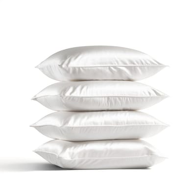 4x Zijden Kussensloop 50x60cm Wit Hotelsluiting 19 Momme - Kussensloop set - Luxe Silk Kussensloop 100% moerbei zijde - Zijde kussensloop - Silk Heaven - 50x60cm / Hotelsluiting