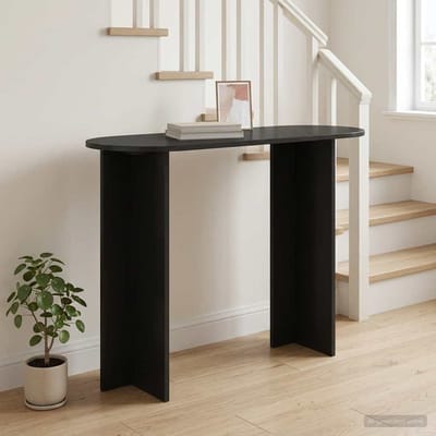 vidaXL - Wandtafel - Zwart - eiken - 100 - x - 39,5 - x - 75 - cm - Bewerkt - hout