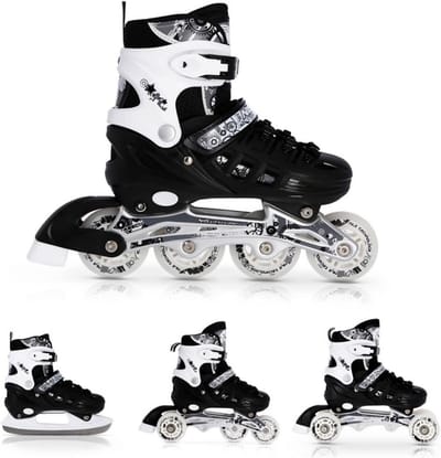 Verstelbare 4-in-1 Inline Skates voor Kinderen en Volwassenen - IJsschaatsen en Skeelers
