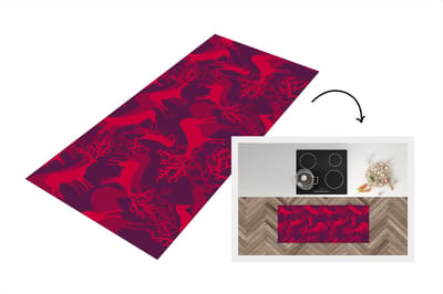 Keukenloper - Loper keuken - Hert - Patroon - Kleuren - 120x50 cm - Keukenloper vinyl