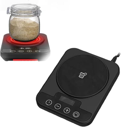 Intelligent zuurdesemfermentatiebord met thermostaat, nauwkeurige temperatuurregeling 21–38 °C, 12-uurs timer, LED-touchscreen, zuurdesem- en yoghurtfermentatieverwarmer - zwart