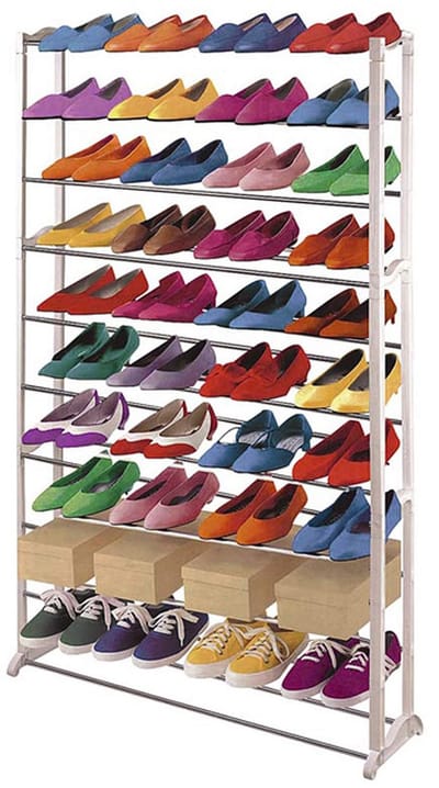 Schoenenrek Schoenenrek, kunststof, metalen dwarsbalken, wit ~ voor 40 paar schoenen