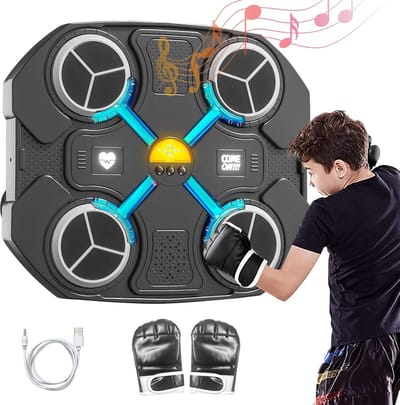 Bluetooth Muziekboksmachine voor Kinderen - Wandgemonteerd Boksdoel met LED Lichten voor Thuis en Fitness Studio