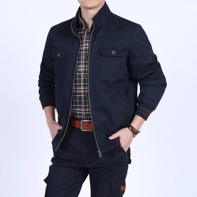 Lente en Herfst Nieuwe Casual Jas voor Mannen Jeugd Staande Kraag Herenjas XXXL