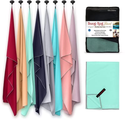 Allecto - Microfibre Handdoek - Snel Droog - Super Absorberend - XL 200 x 90cm - Lichtgewicht Reishanddoek - Antibacterieel - Geschikt voor Strand ...