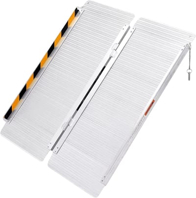 Draagbare rolstoelhelling - Voor thuis, trappen en deuropeningen - Extra sterk, opvouwbaar met antislip oppervlak - Aluminium, 61 cm, 272 kg capaciteit - 61 cm