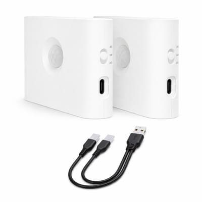Oneproduct Wandlamp Binnen - Set van 2 - Oplaadbaar - USB-C - Bewegingssensor