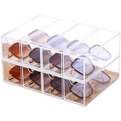 Opbergdoos voor brillen, acryl opbergdoos, meerlaagse displaystandaard, opbergdoos voor kantoortape, type met lade white