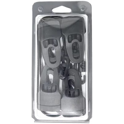 Seilflechter Tornado Clips Met Elastiek Zwart – 4 Mm (set Van 4)