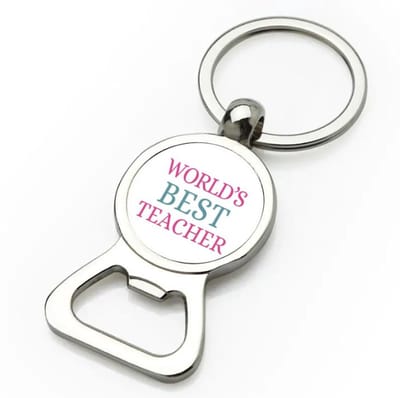 Akyol - world's best teacher flesopener - Juf - beste juf - school - verjaardagscadeau - afscheidscadeau - kado - 9 bij 3 cm