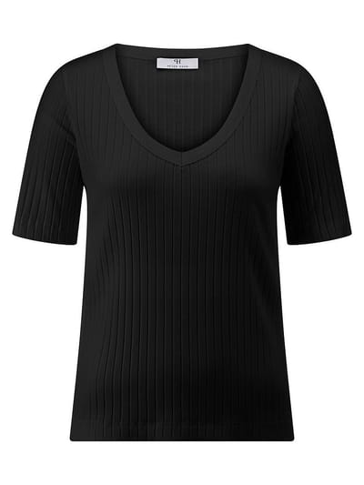 Shirt V-hals Van Peter Hahn zwart